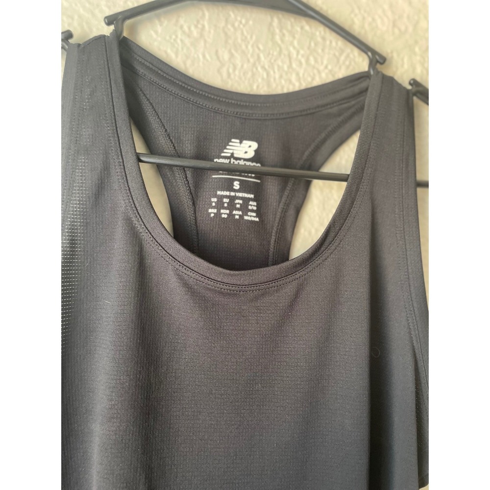 New Balance Womens Racerback Tank Top NB Dry Black Streetwear Casual Small NWT - Picture 2 of 6